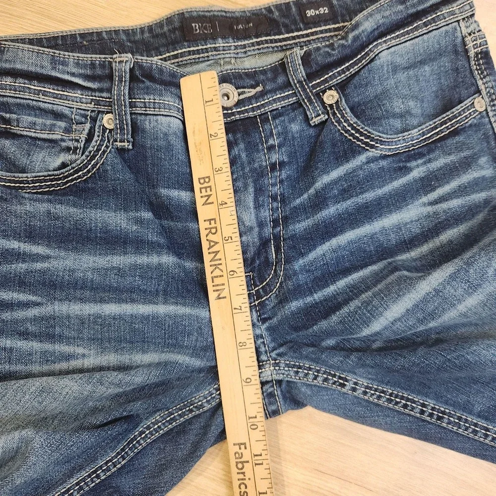 BKE Fulton Bootcut Jeans Mens 30x32 Blue Medium Wash Relaxed Denim Stretch